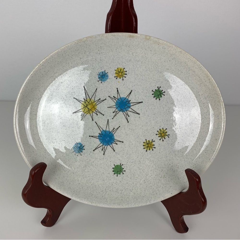 Atomic Starburst Platter MCM Les Etoiles France Faienceries Stars Vintage Plate